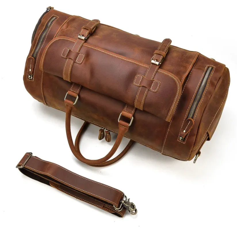 Men's Leather Weekend Bag | chichen itza
