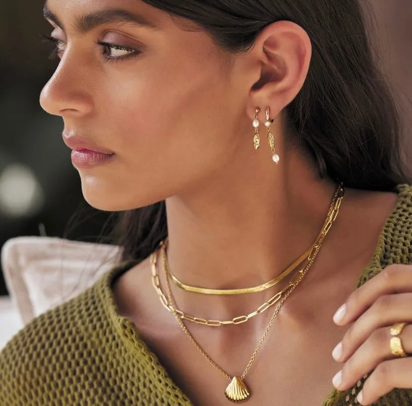 Mimi Pearl and Gold Earrings by Arms of Eve