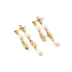 Mimi Pearl and Gold Earrings by Arms of Eve