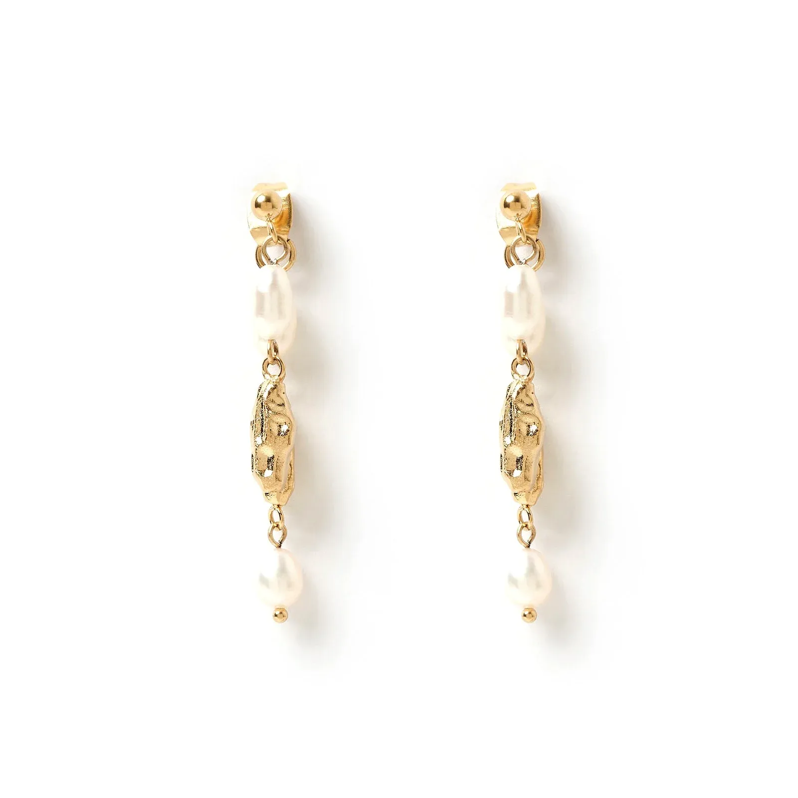 Mimi Pearl and Gold Earrings by Arms of Eve