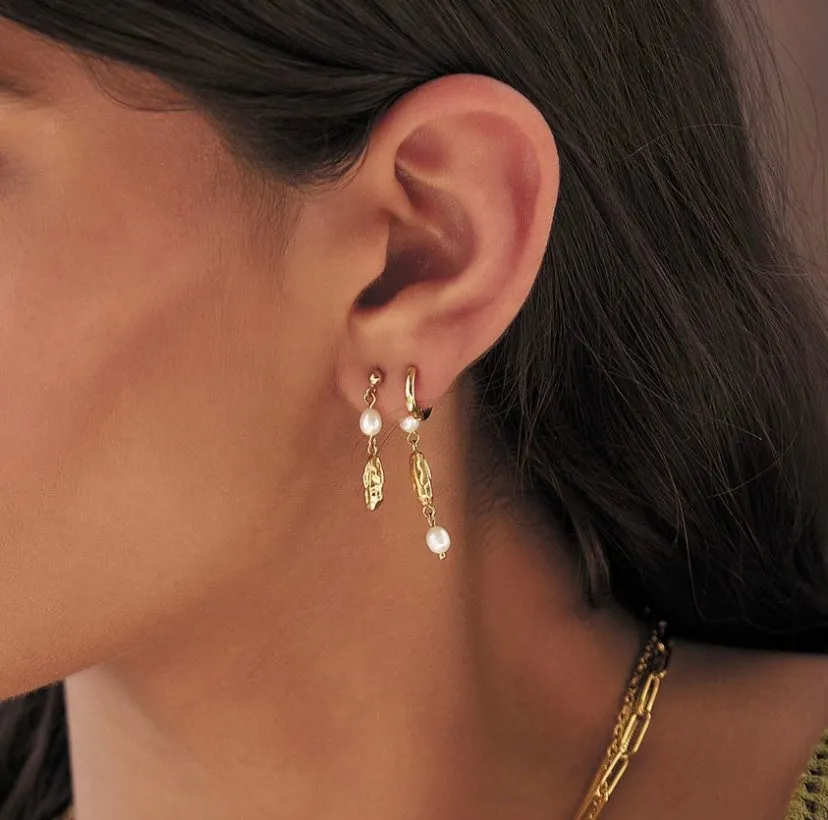 Mimi Pearl and Gold Earrings by Arms of Eve