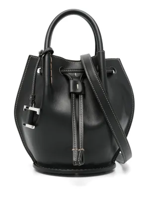 Mini leather bucket bag