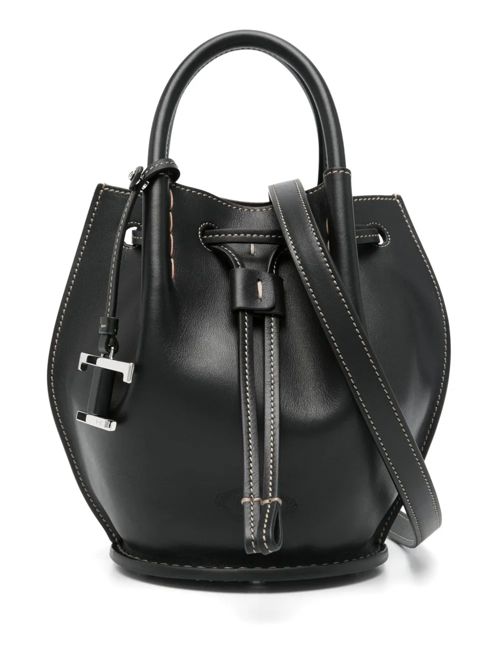 Mini leather bucket bag