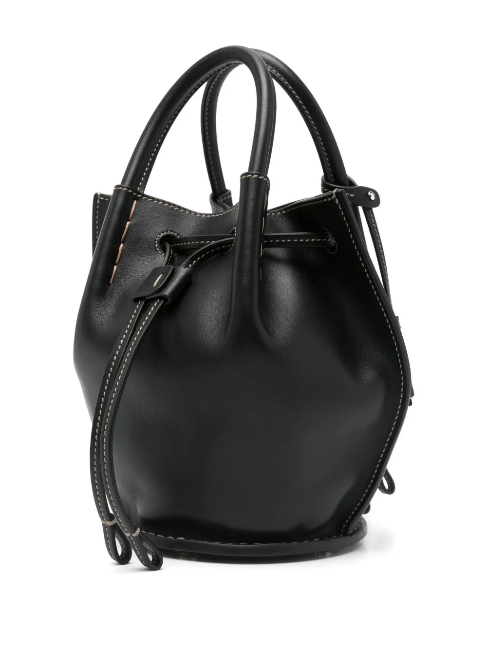 Mini leather bucket bag