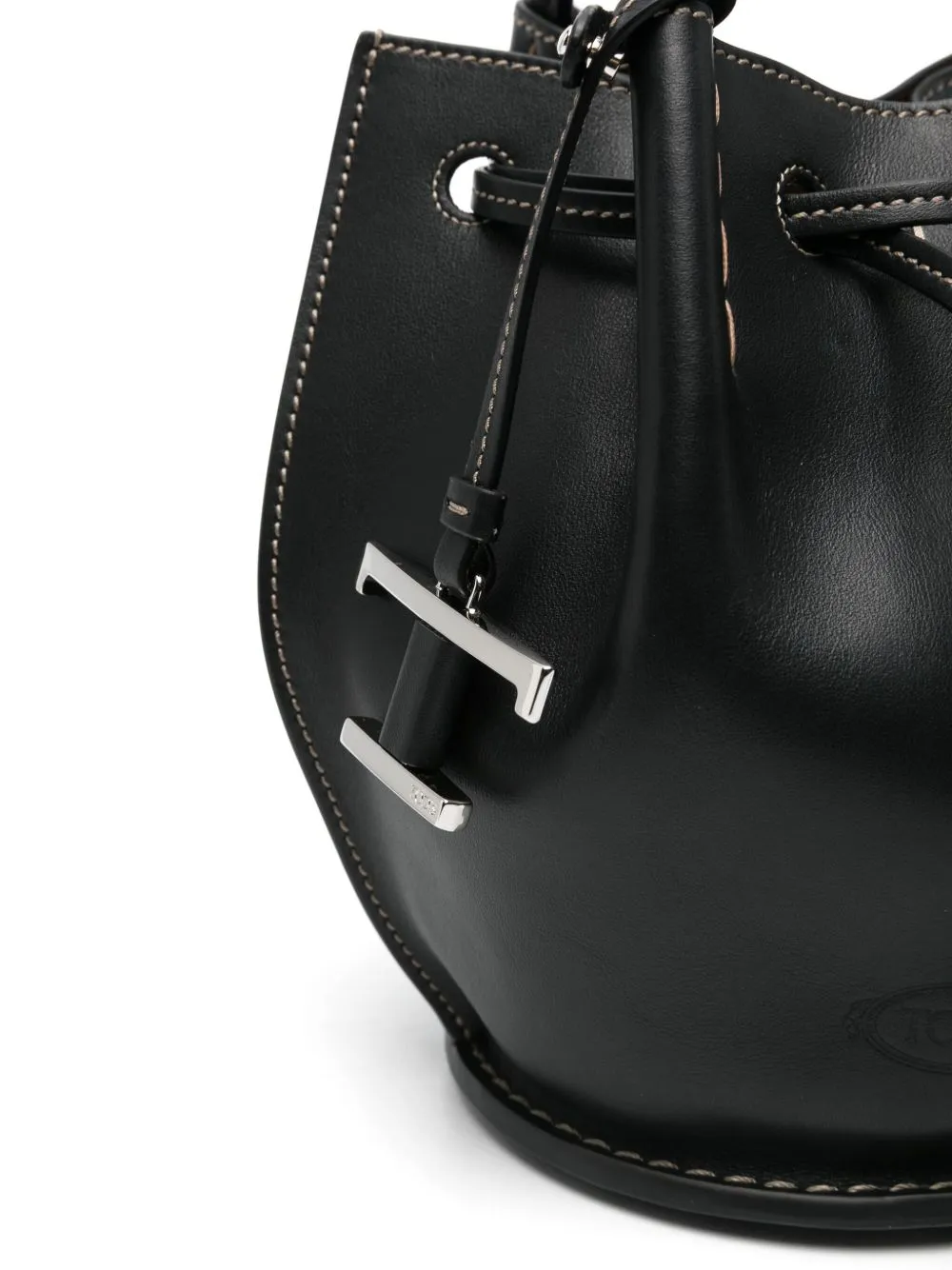 Mini leather bucket bag