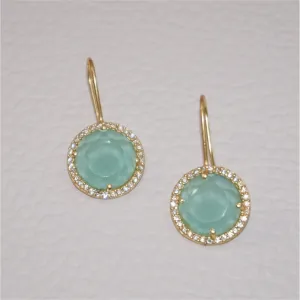 Mint Green Gemstone Earrings-Sale