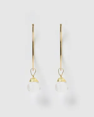 Miz Casa & Co Astrid Earrings Natural Clear Quartz