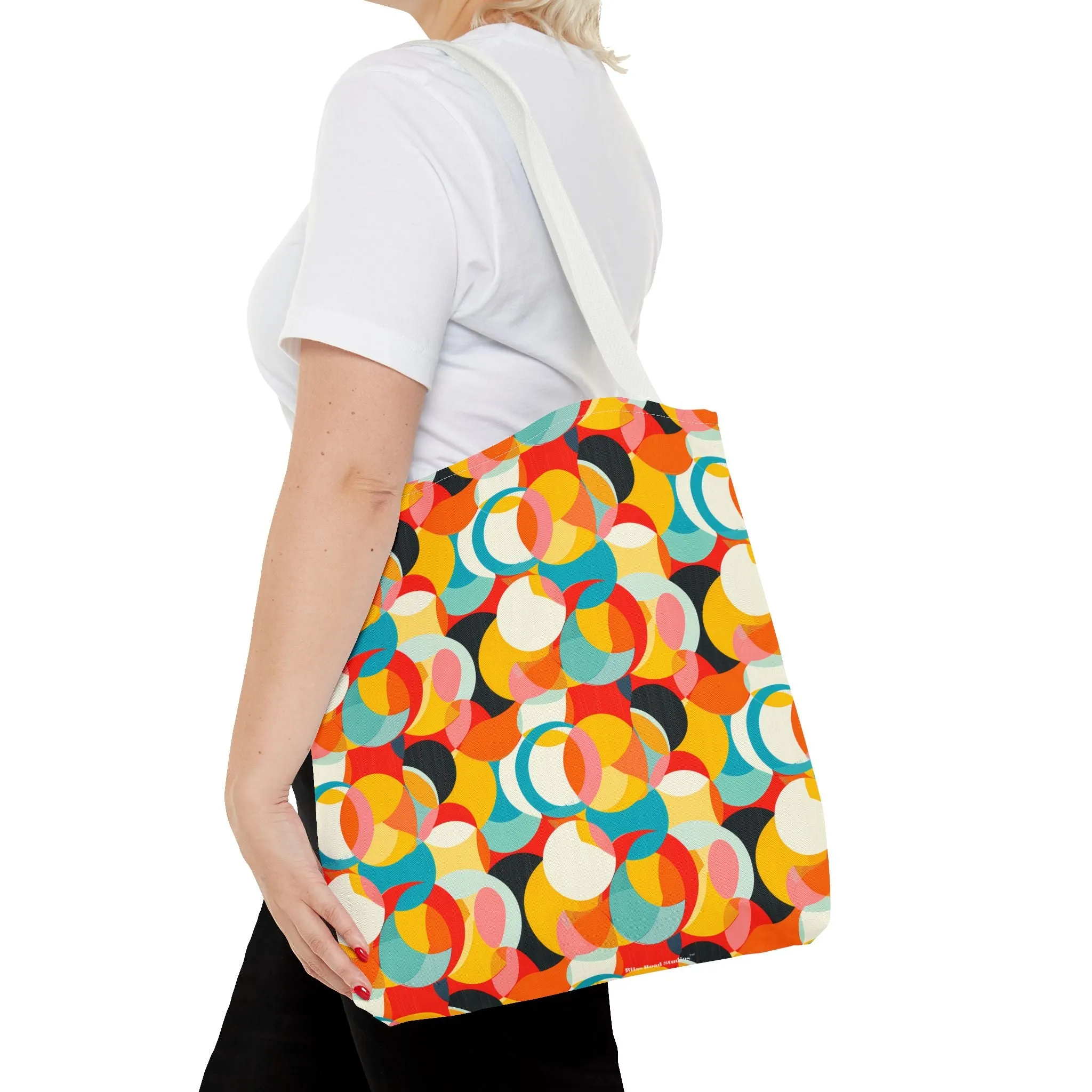 Mod Circle Medley Tote Bag - Circle Your World with Retro Flair! Available in 3 sizes.