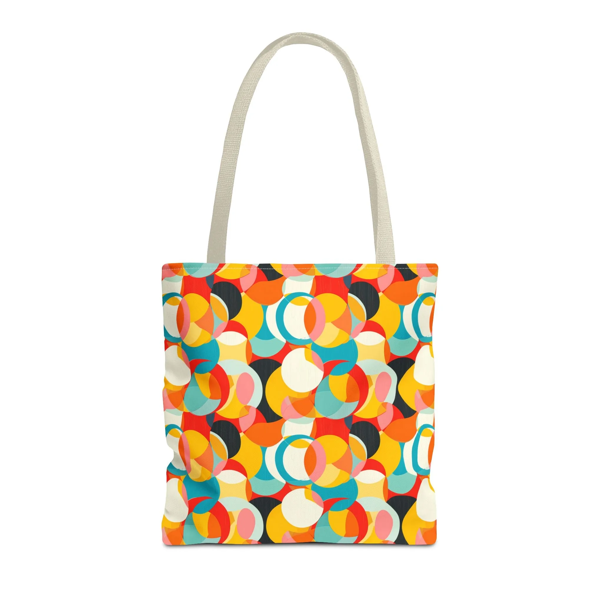 Mod Circle Medley Tote Bag - Circle Your World with Retro Flair! Available in 3 sizes.