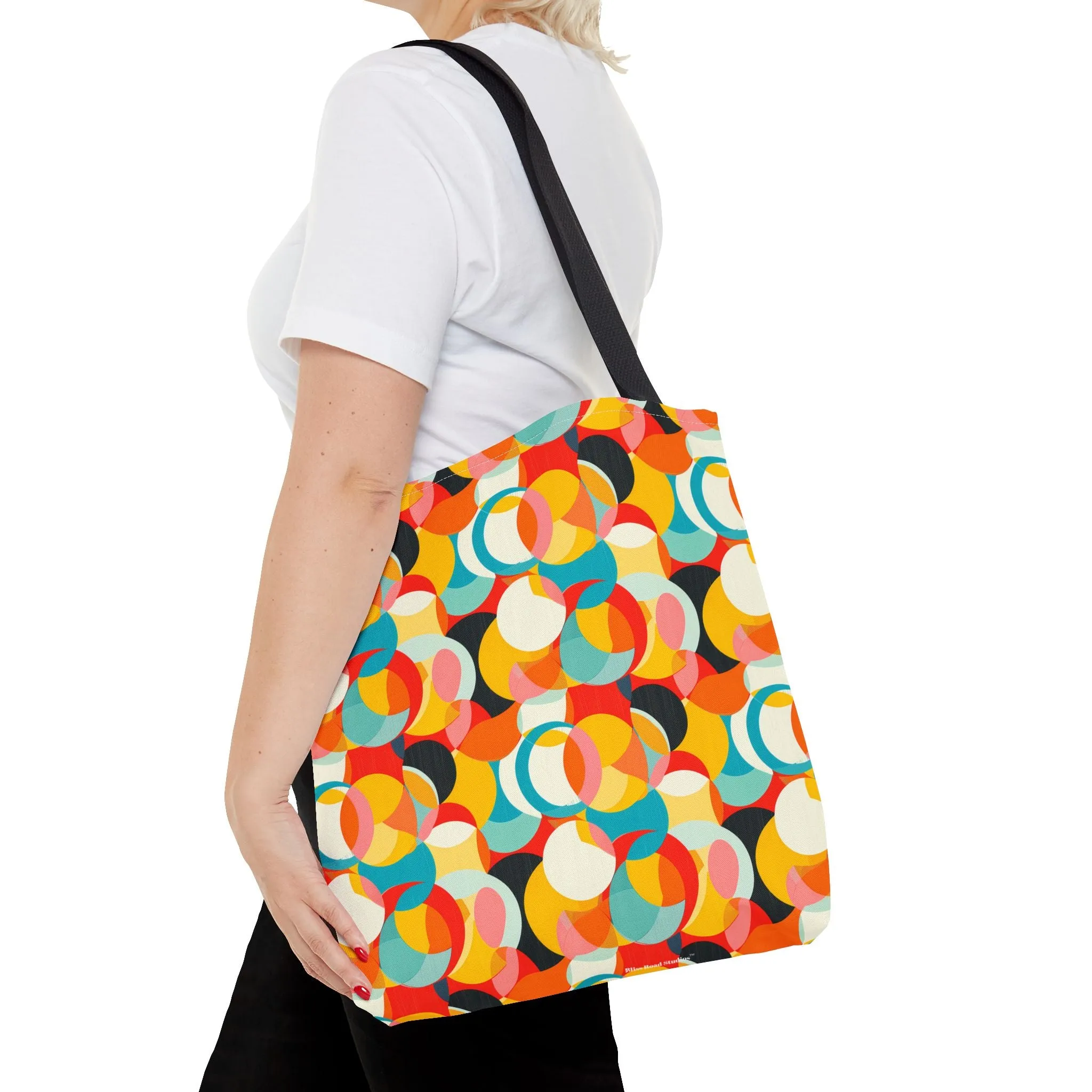 Mod Circle Medley Tote Bag - Circle Your World with Retro Flair! Available in 3 sizes.