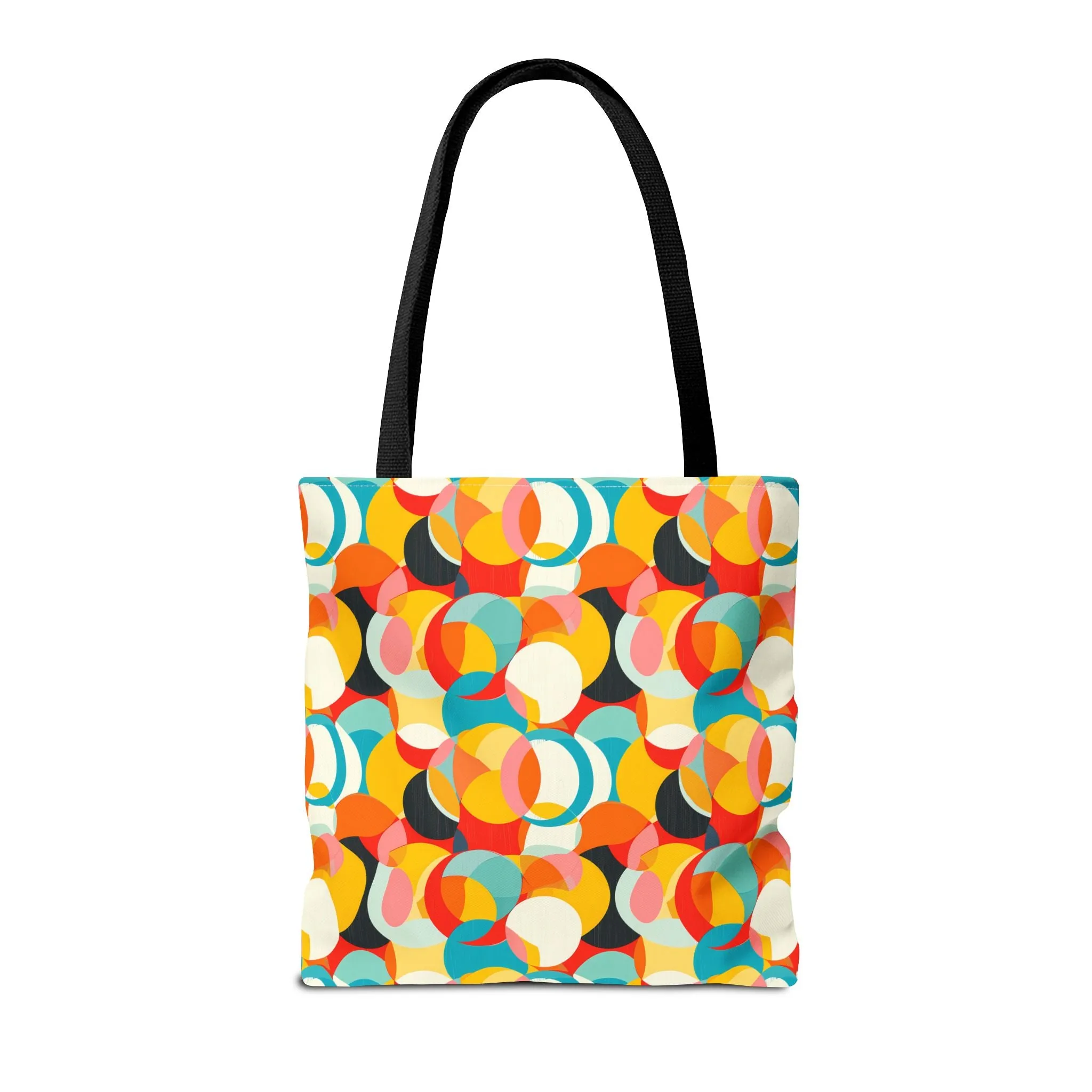 Mod Circle Medley Tote Bag - Circle Your World with Retro Flair! Available in 3 sizes.