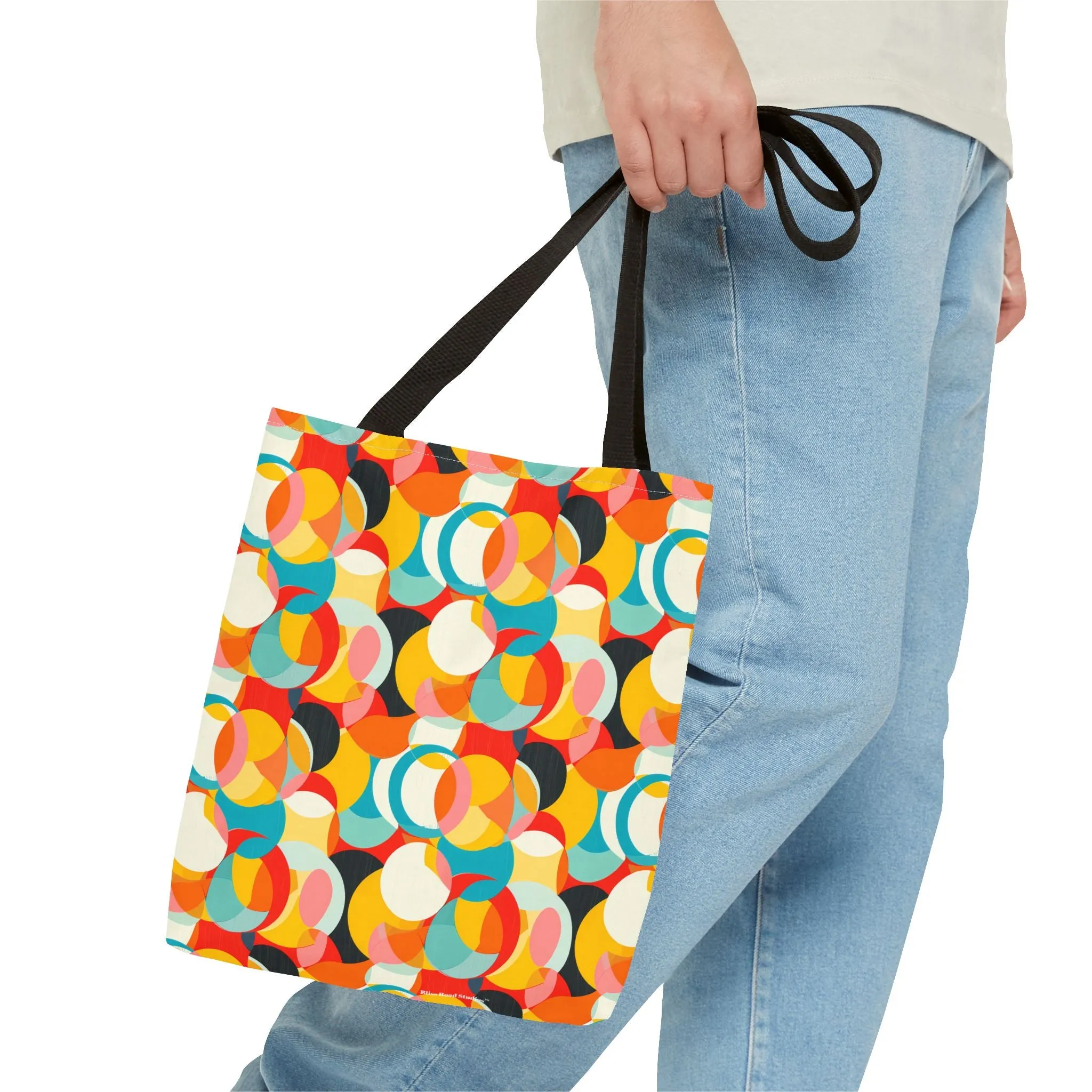 Mod Circle Medley Tote Bag - Circle Your World with Retro Flair! Available in 3 sizes.