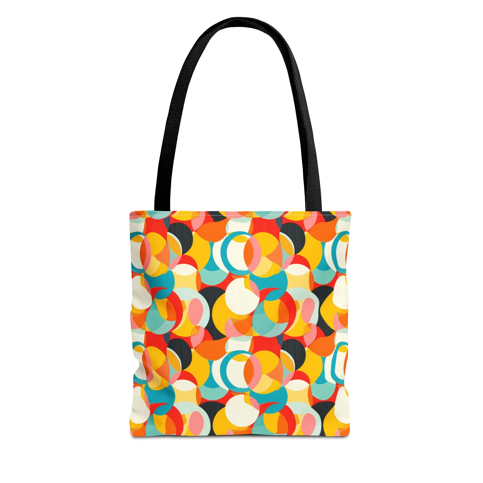 Mod Circle Medley Tote Bag - Circle Your World with Retro Flair! Available in 3 sizes.