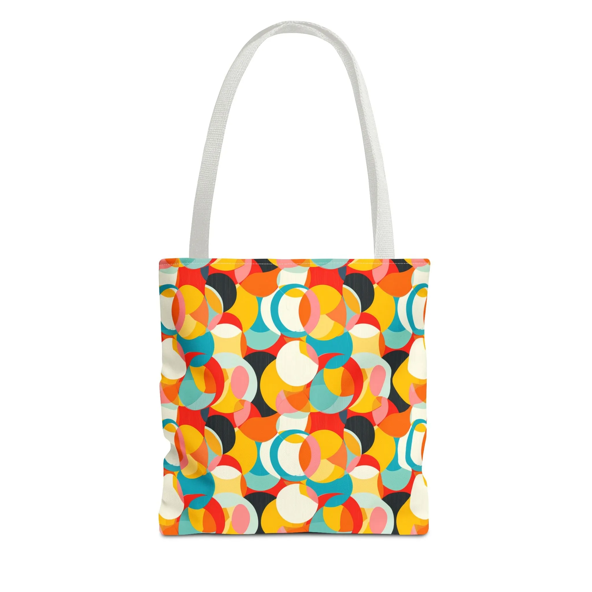 Mod Circle Medley Tote Bag - Circle Your World with Retro Flair! Available in 3 sizes.