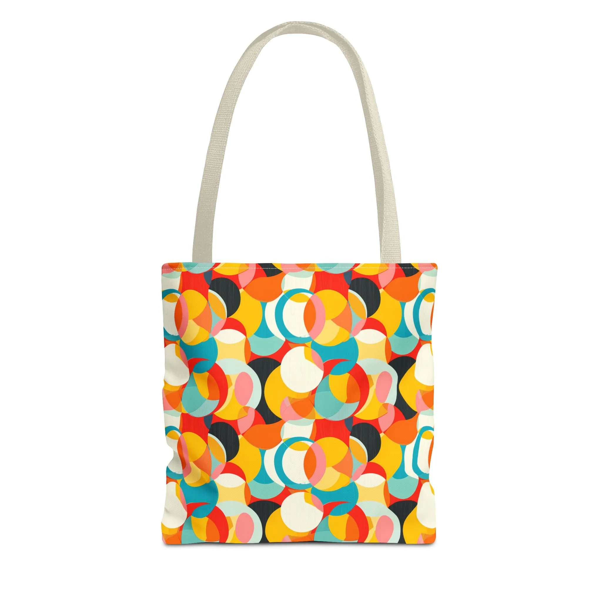 Mod Circle Medley Tote Bag - Circle Your World with Retro Flair! Available in 3 sizes.