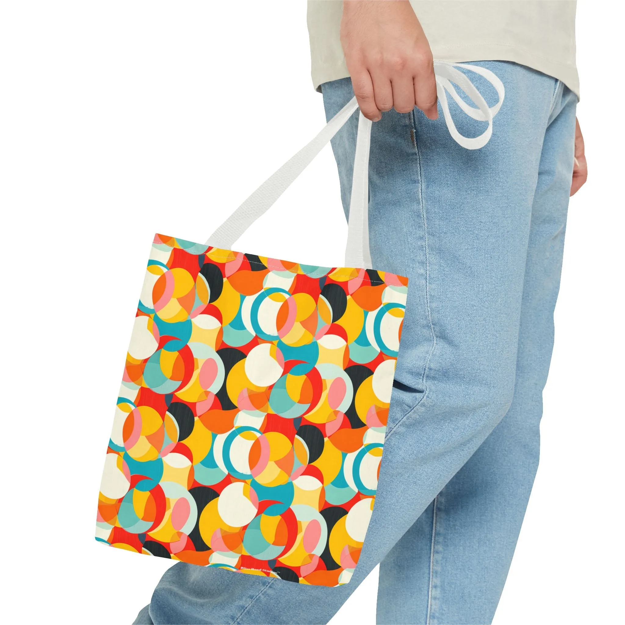 Mod Circle Medley Tote Bag - Circle Your World with Retro Flair! Available in 3 sizes.