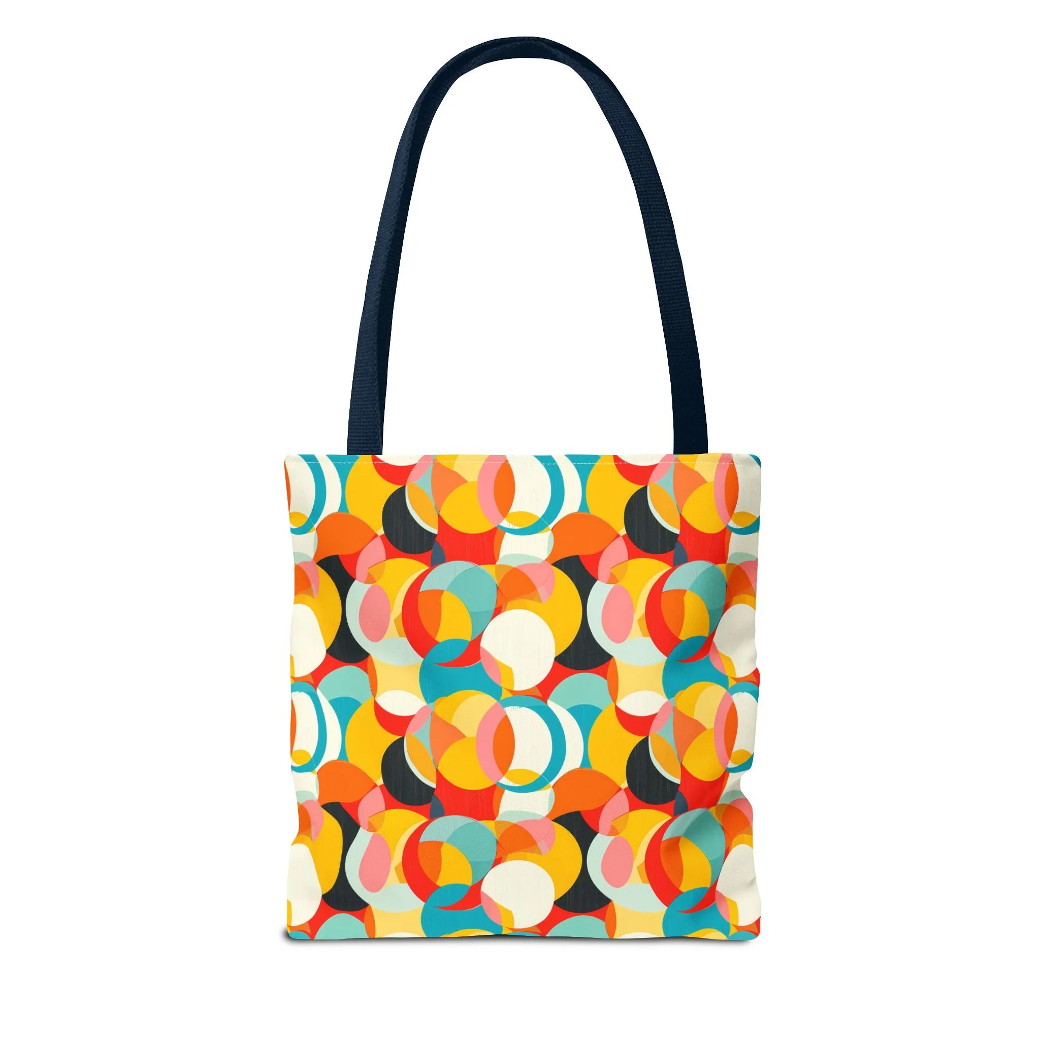 Mod Circle Medley Tote Bag - Circle Your World with Retro Flair! Available in 3 sizes.