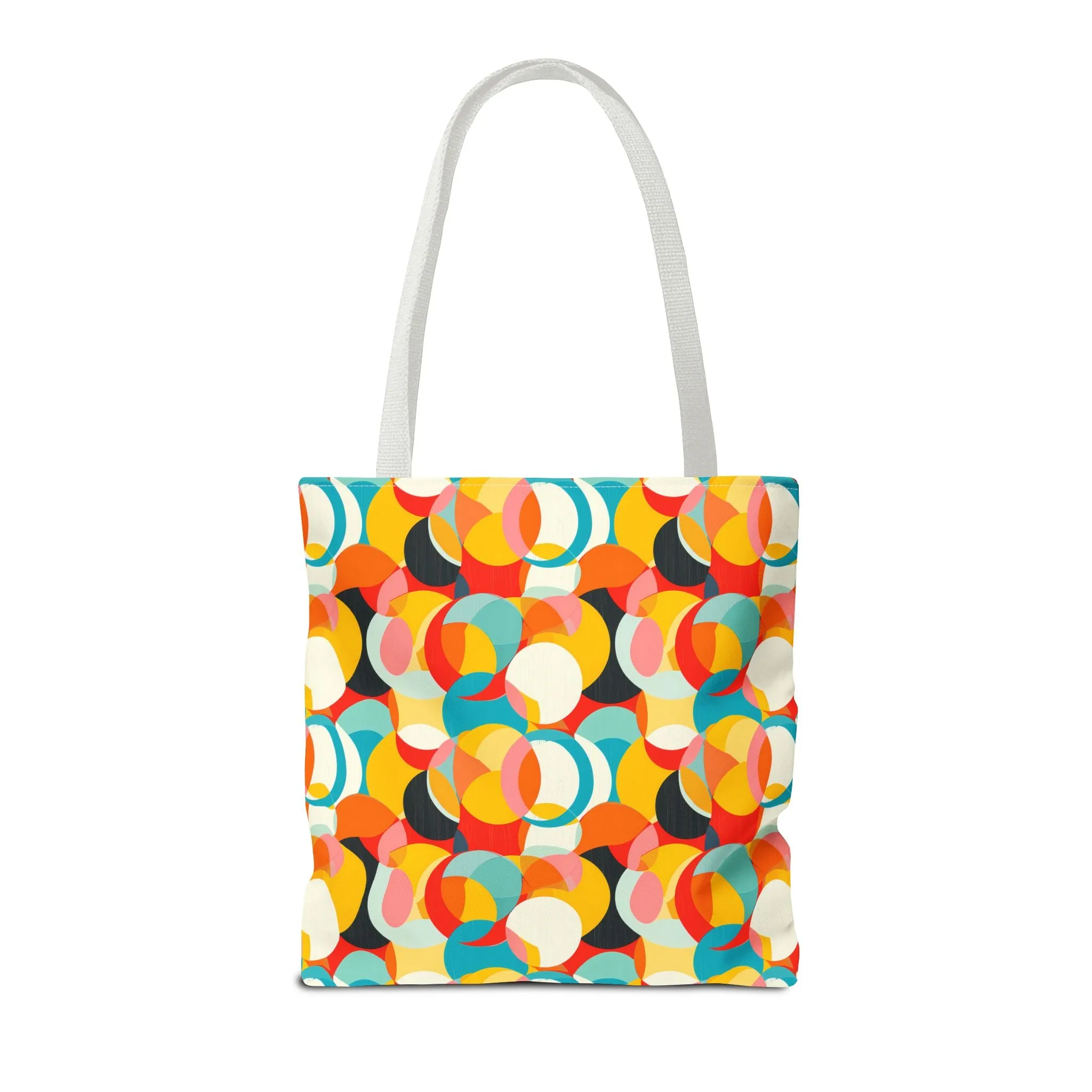 Mod Circle Medley Tote Bag - Circle Your World with Retro Flair! Available in 3 sizes.