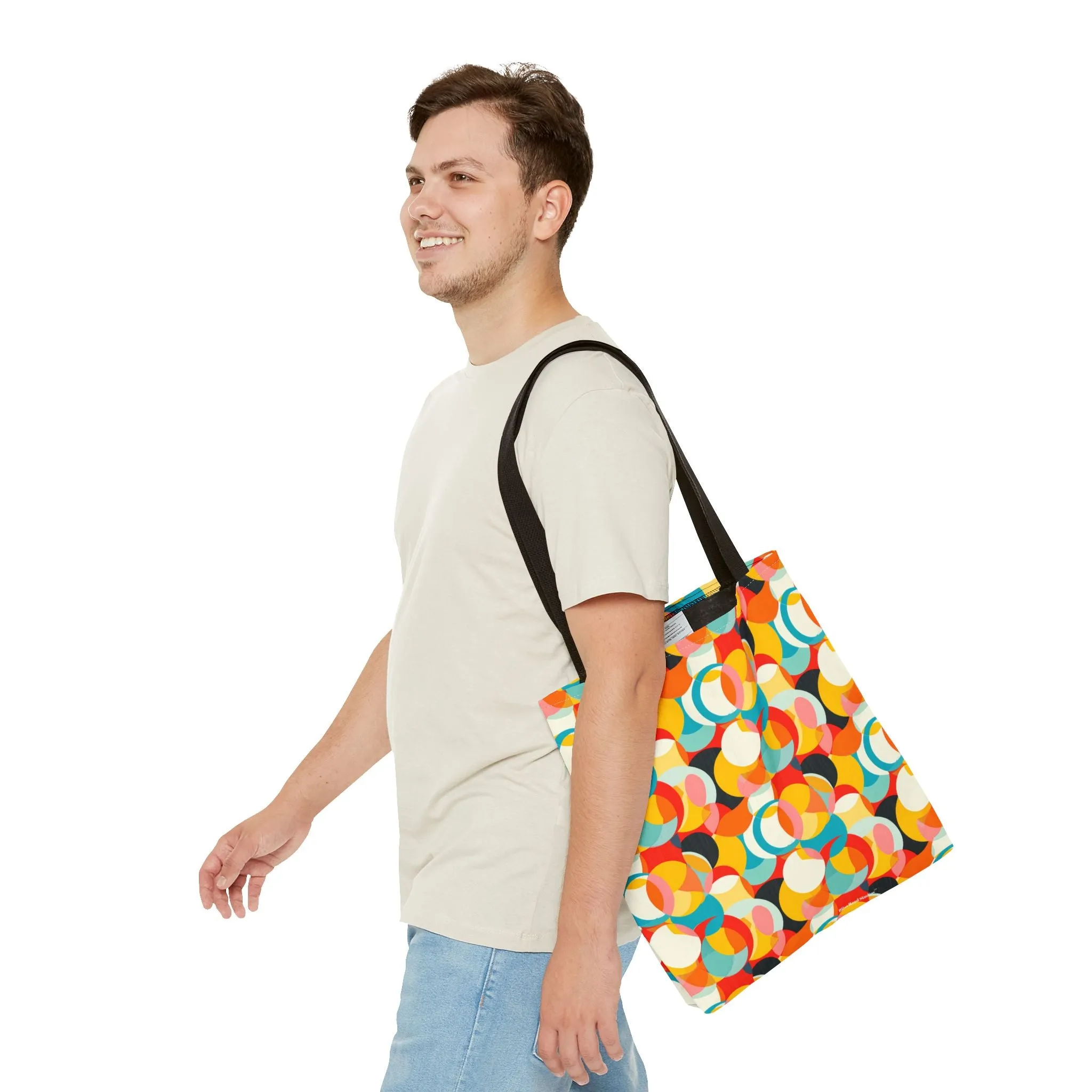 Mod Circle Medley Tote Bag - Circle Your World with Retro Flair! Available in 3 sizes.