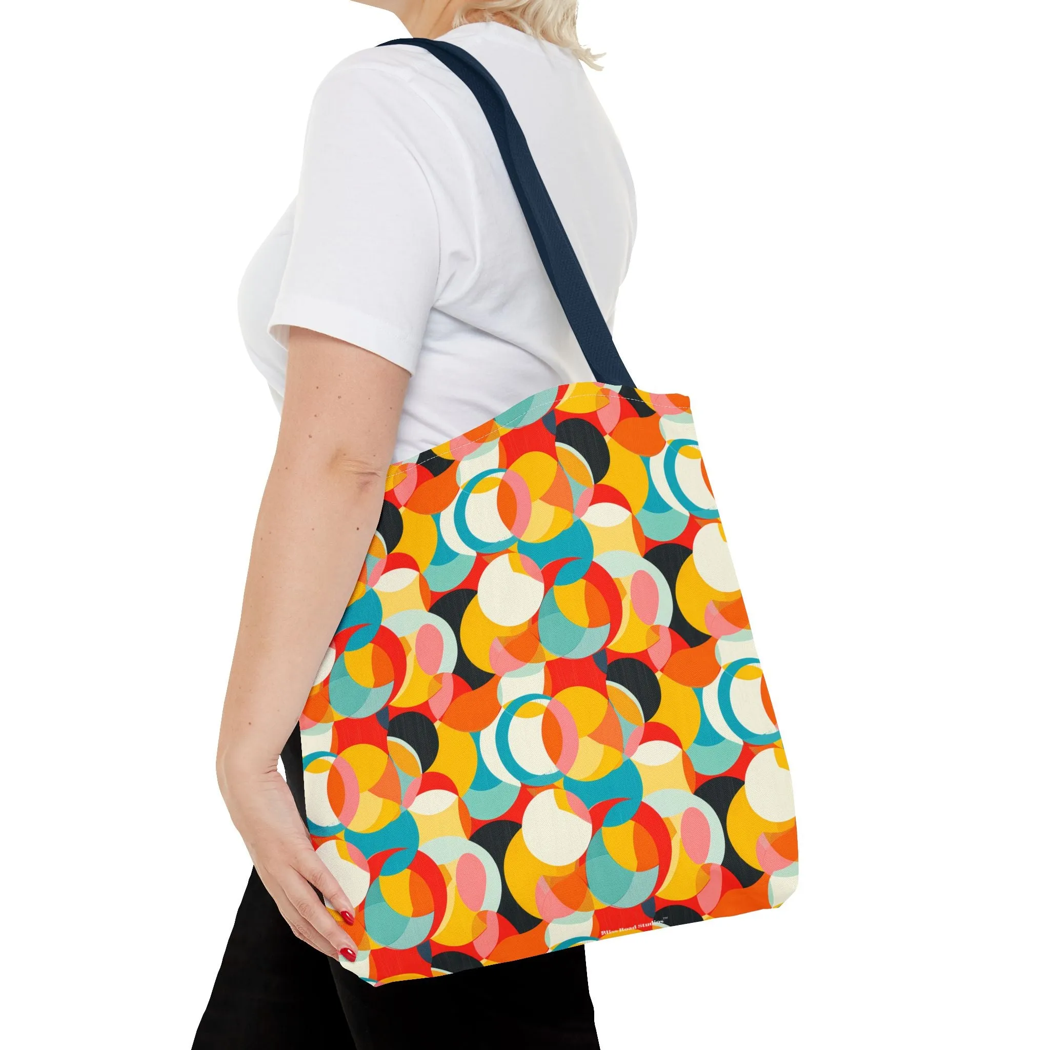 Mod Circle Medley Tote Bag - Circle Your World with Retro Flair! Available in 3 sizes.