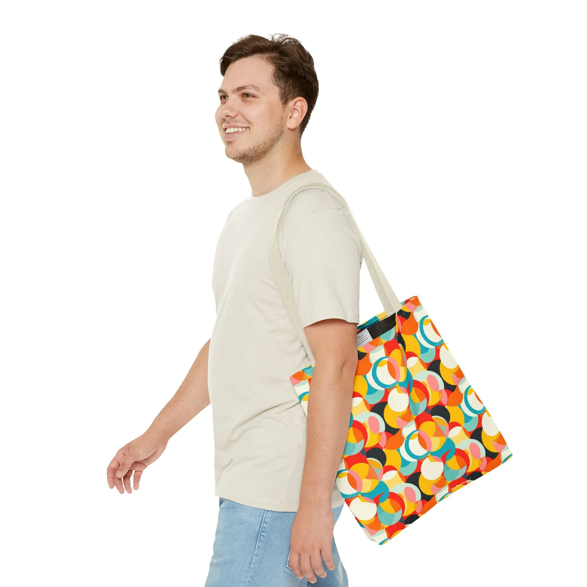 Mod Circle Medley Tote Bag - Circle Your World with Retro Flair! Available in 3 sizes.