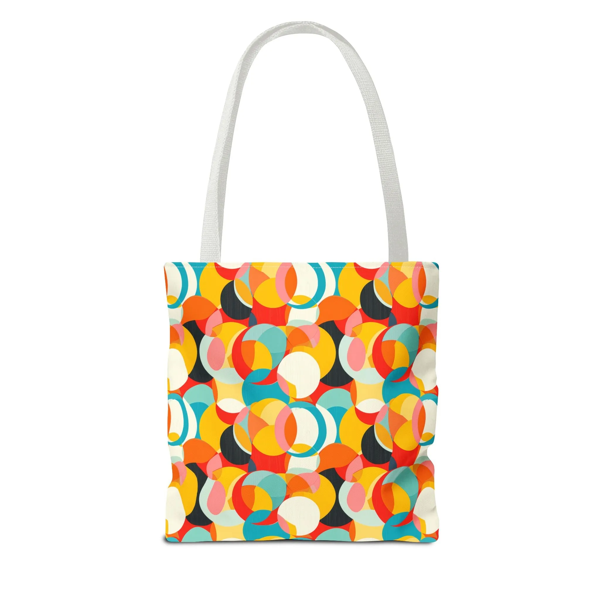 Mod Circle Medley Tote Bag - Circle Your World with Retro Flair! Available in 3 sizes.