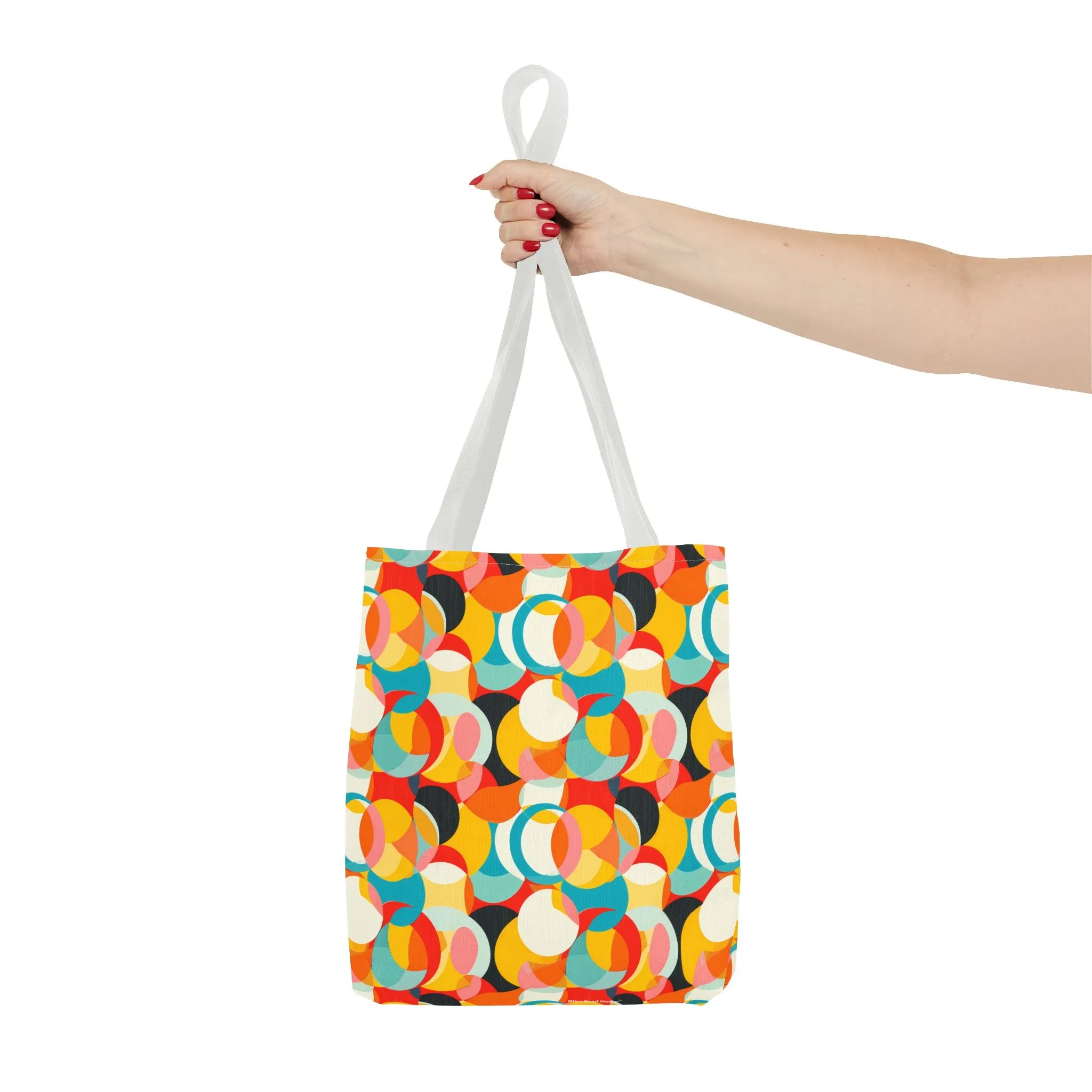 Mod Circle Medley Tote Bag - Circle Your World with Retro Flair! Available in 3 sizes.
