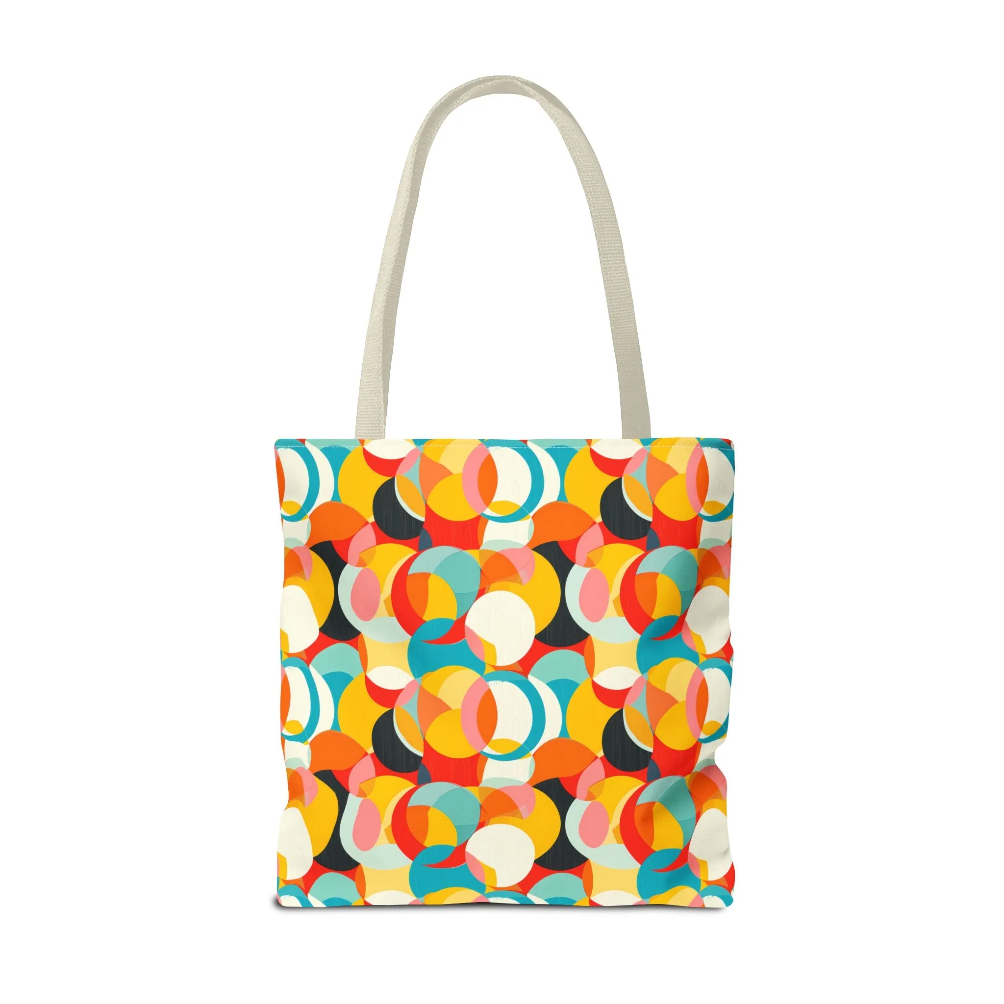 Mod Circle Medley Tote Bag - Circle Your World with Retro Flair! Available in 3 sizes.