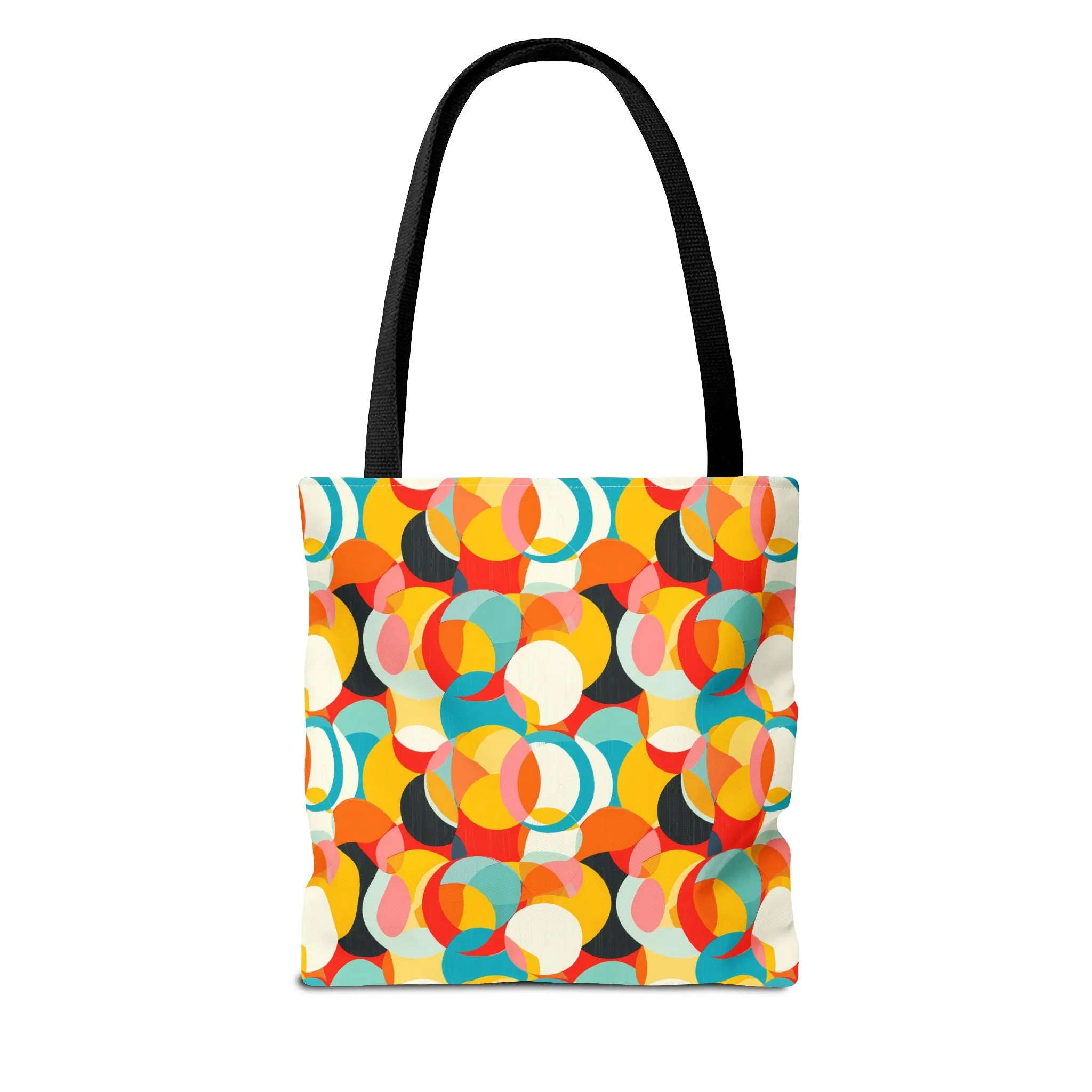Mod Circle Medley Tote Bag - Circle Your World with Retro Flair! Available in 3 sizes.