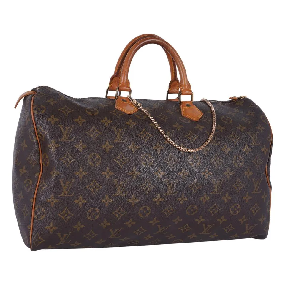 Monogram Speedy 40 Satchel Brown
