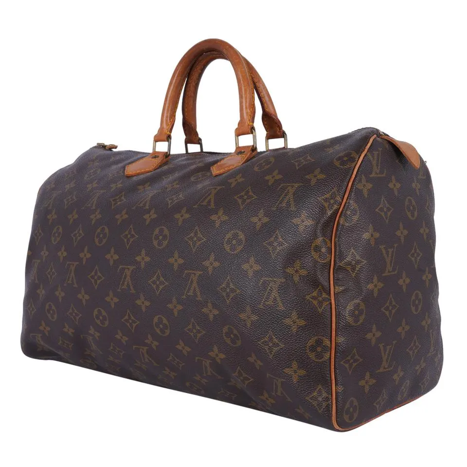 Monogram Speedy 40 Satchel Brown