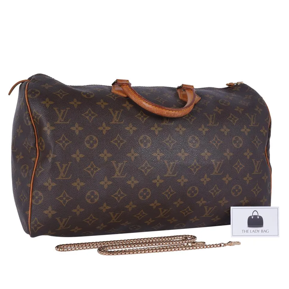 Monogram Speedy 40 Satchel Brown