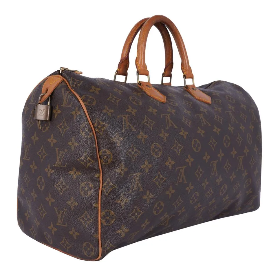 Monogram Speedy 40 Satchel Brown