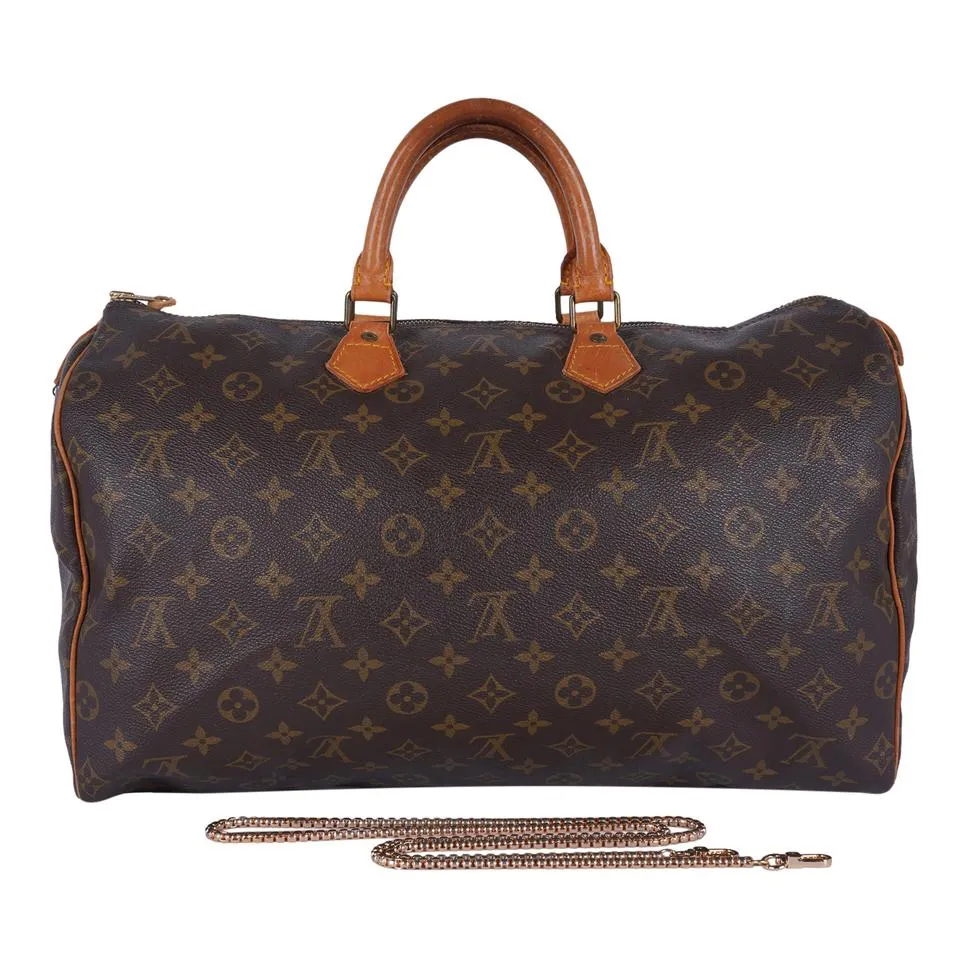 Monogram Speedy 40 Satchel Brown