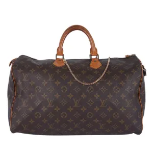 Monogram Speedy 40 Satchel Brown