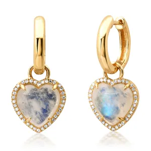 Moonstone Heart Earrings