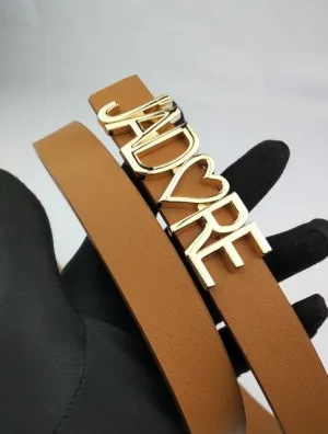 Multi Color Lovers Heart Buckle Leather Belt