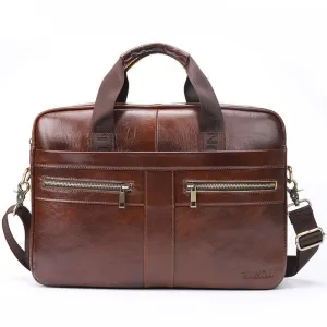 New leather men briefcase Leather Messenger Bag