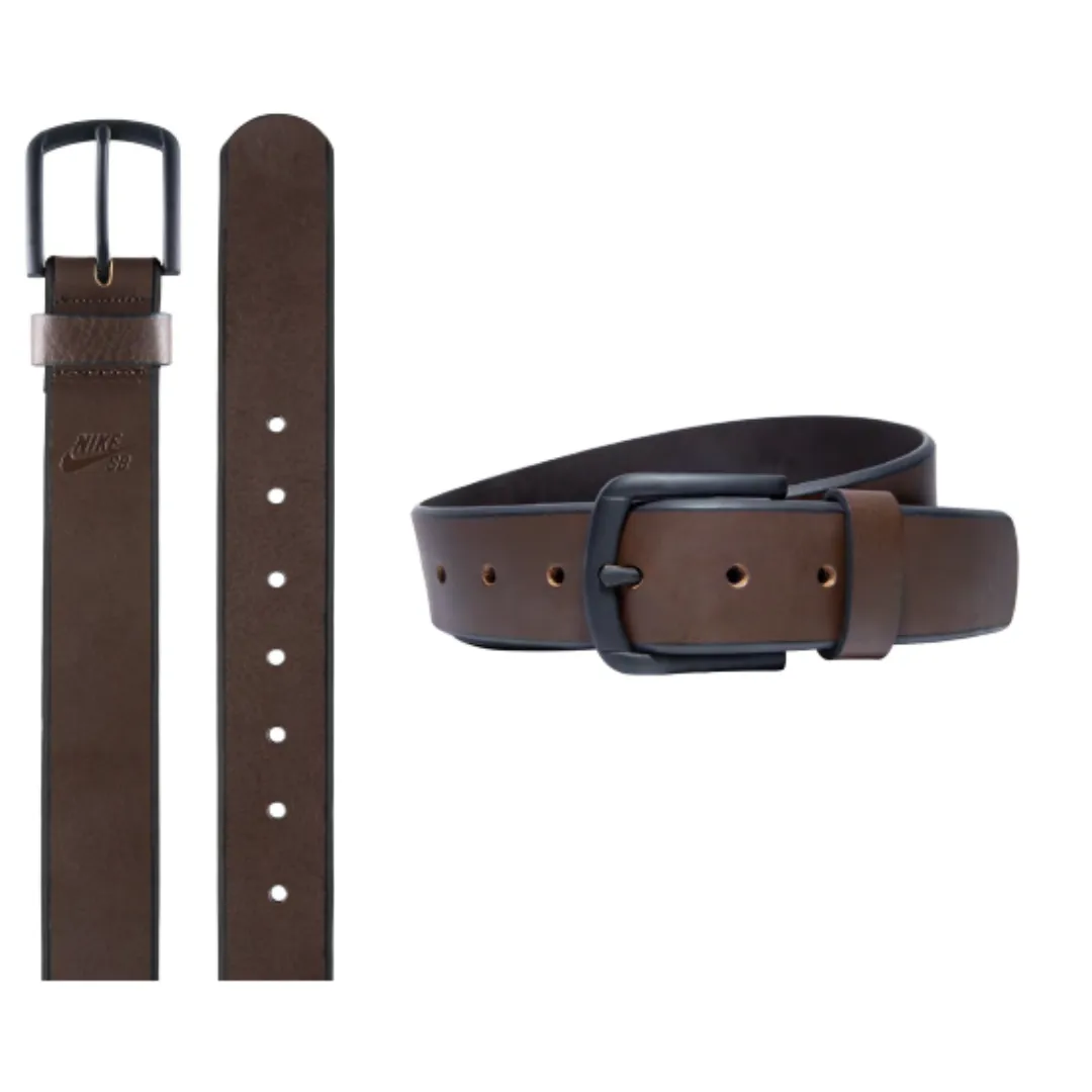 Nike SB English Bevel Edge Leather Belt - Brown