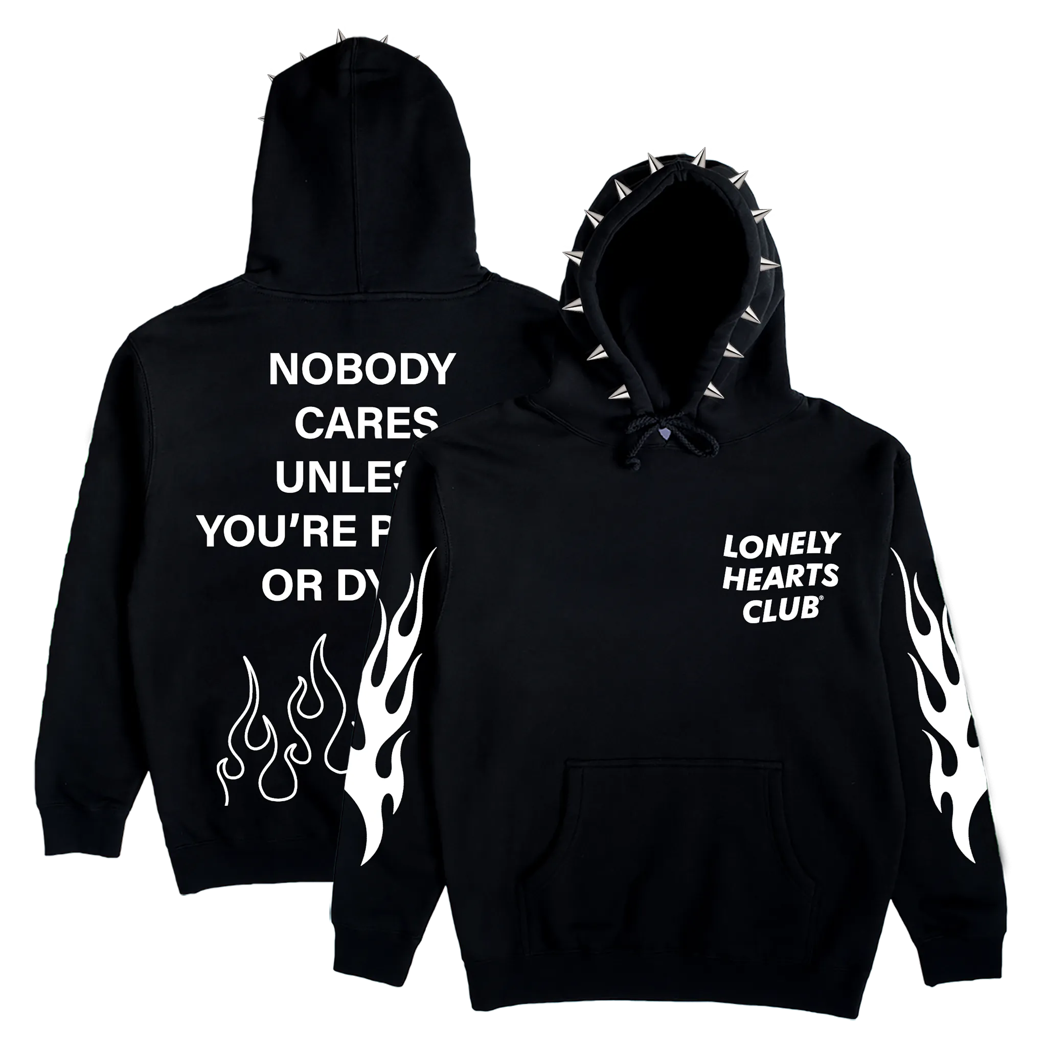 Nobody Cares Spiked Hoodie