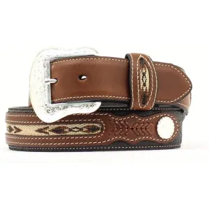 Nocona Top Hand Black with Brown Overlay Western Belt
