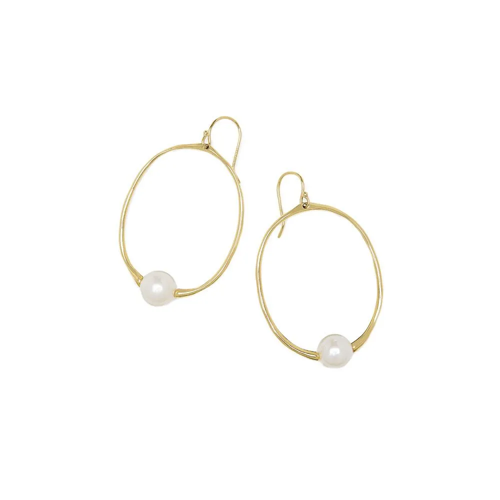 Nova Round Pearl Earrings