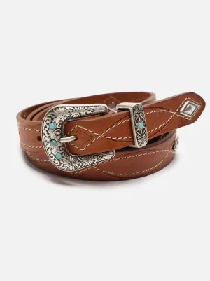 Nudie - Western Embellished Belt - Toffee Brown
