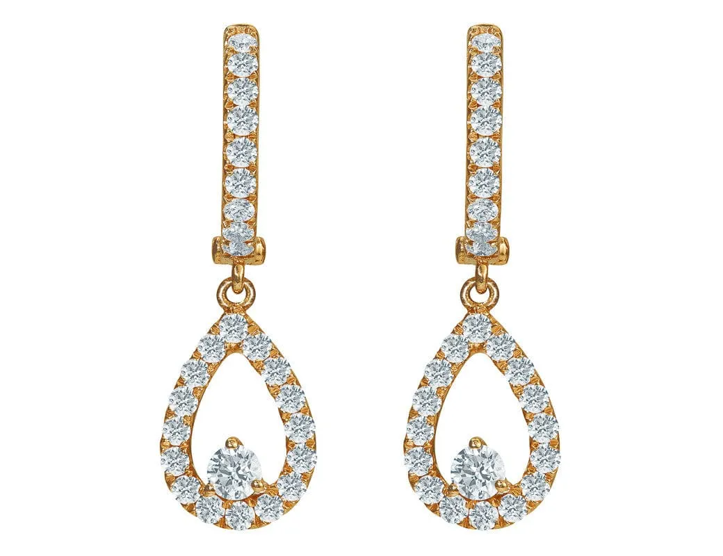 Odelia 18kt Rose Gold Pavè Tear Drop Earrings