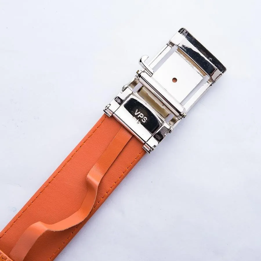 Orange Genuine Crocodile Skin Leather Mens Belts