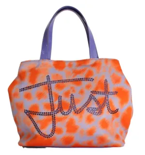 Orange Purple Strass Hand Shopping Tote Bag
