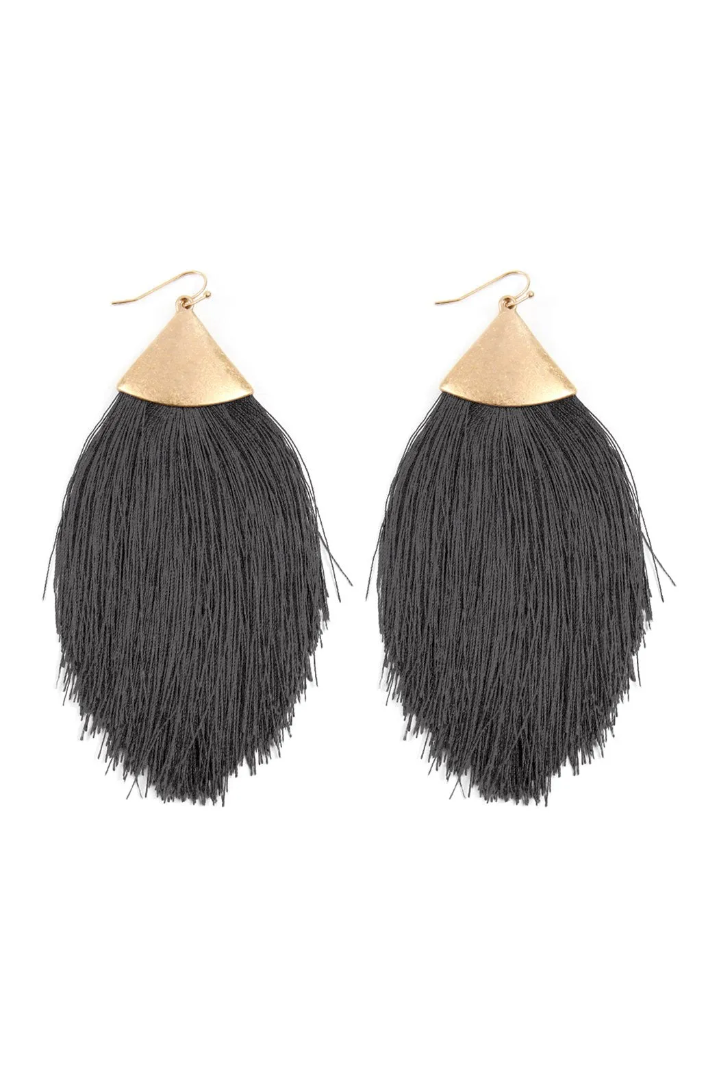 Oversized Tassel Drop Earrings- 6 Colors