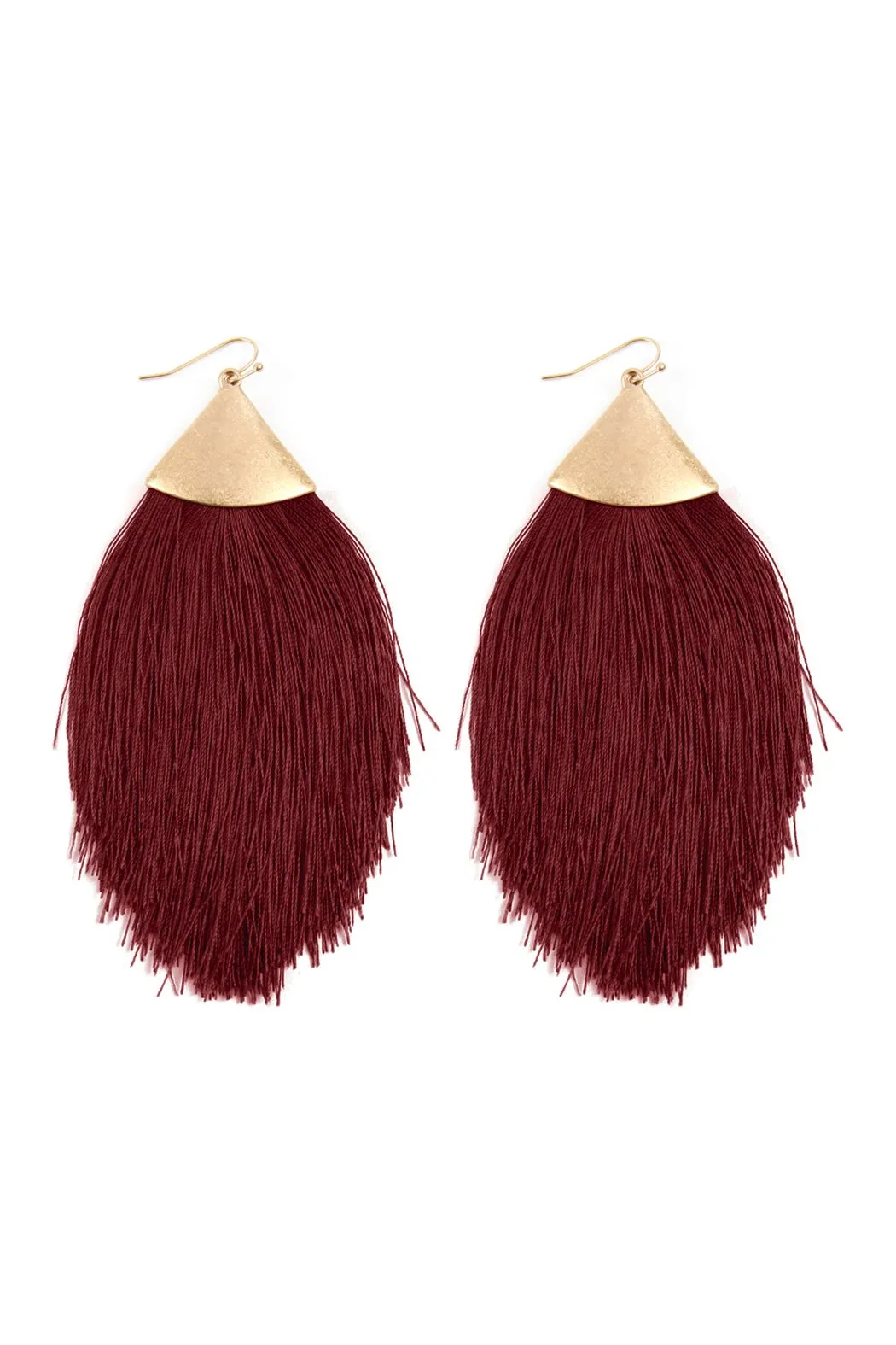 Oversized Tassel Drop Earrings- 6 Colors