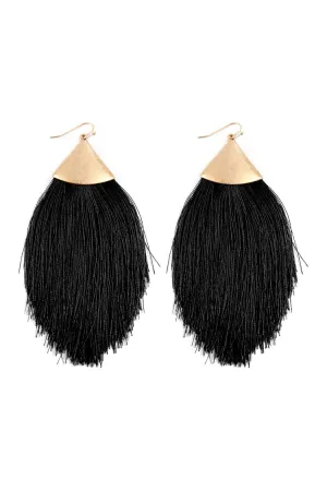 Oversized Tassel Drop Earrings- 6 Colors