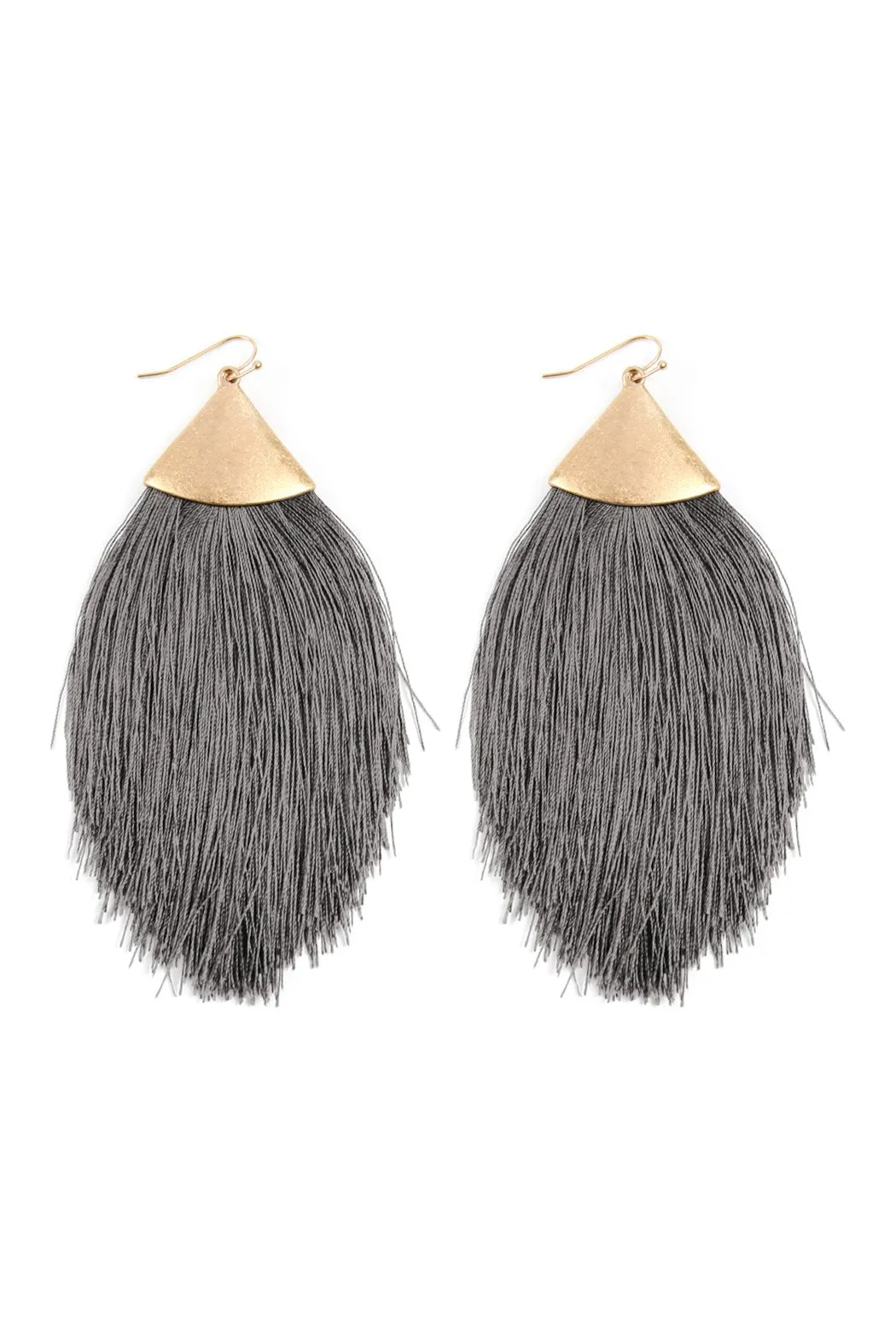 Oversized Tassel Drop Earrings- 6 Colors